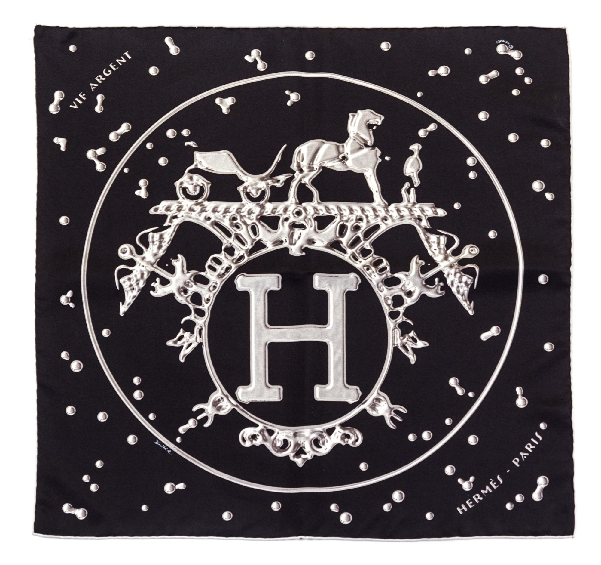 A Group of Hermes Silk Pocket Squares, 16" x 16".