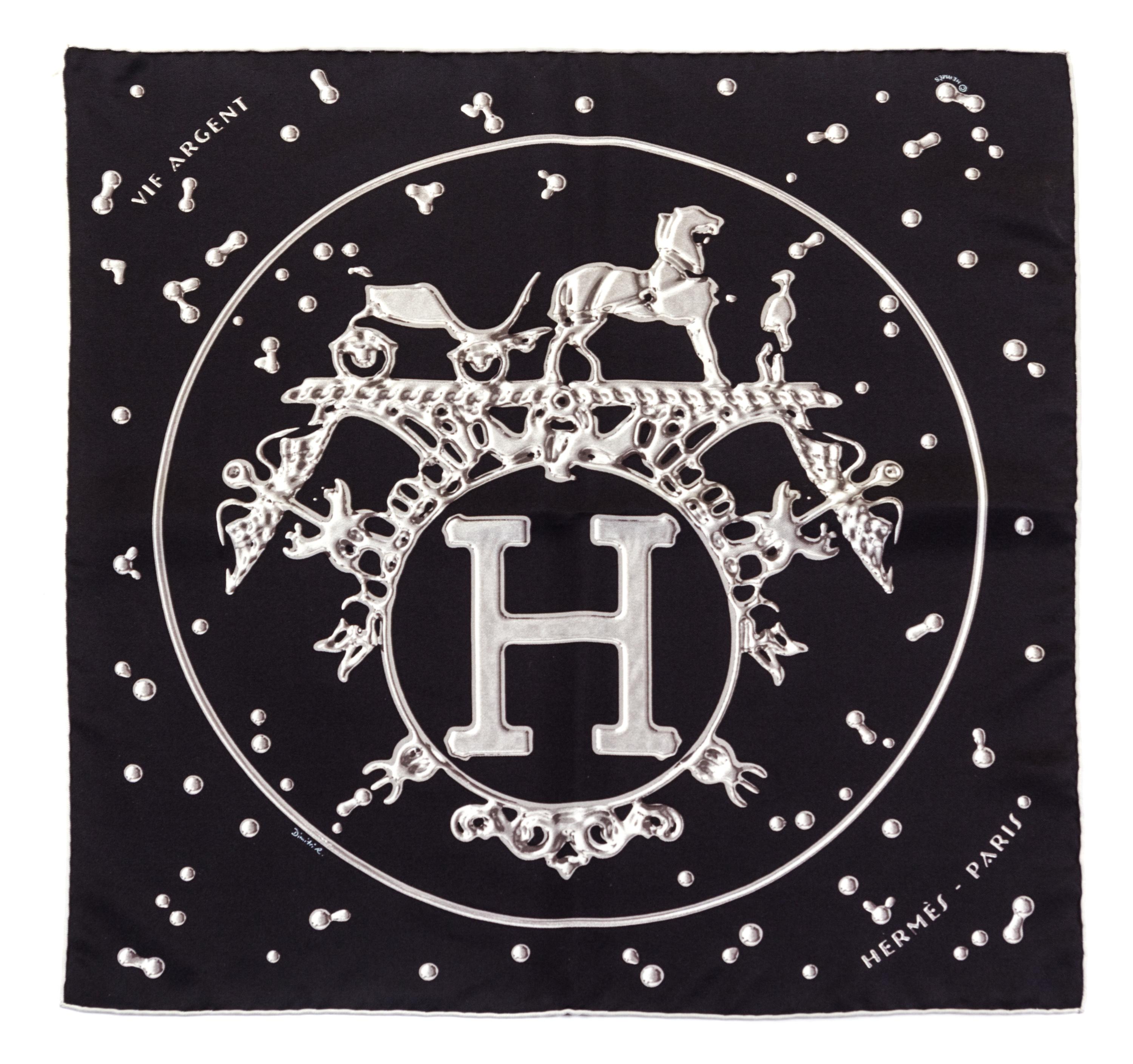 A Group of Hermes Silk Pocket Squares, 16" x 16".