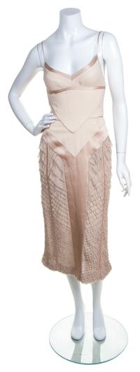 A Narciso Rodriguez Nude Silk and Tulle Cocktail Dress, Size 6.
