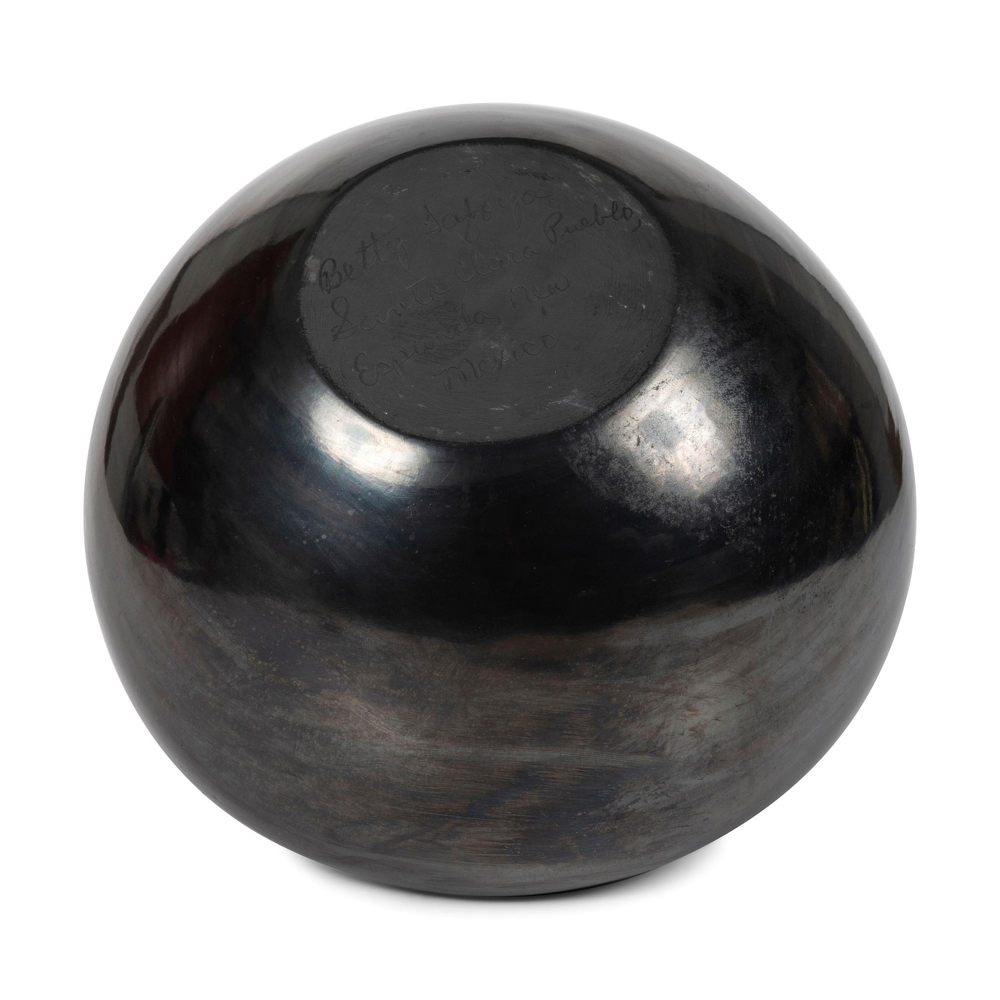 Carved Blackware Jar, with Greek Key Motif