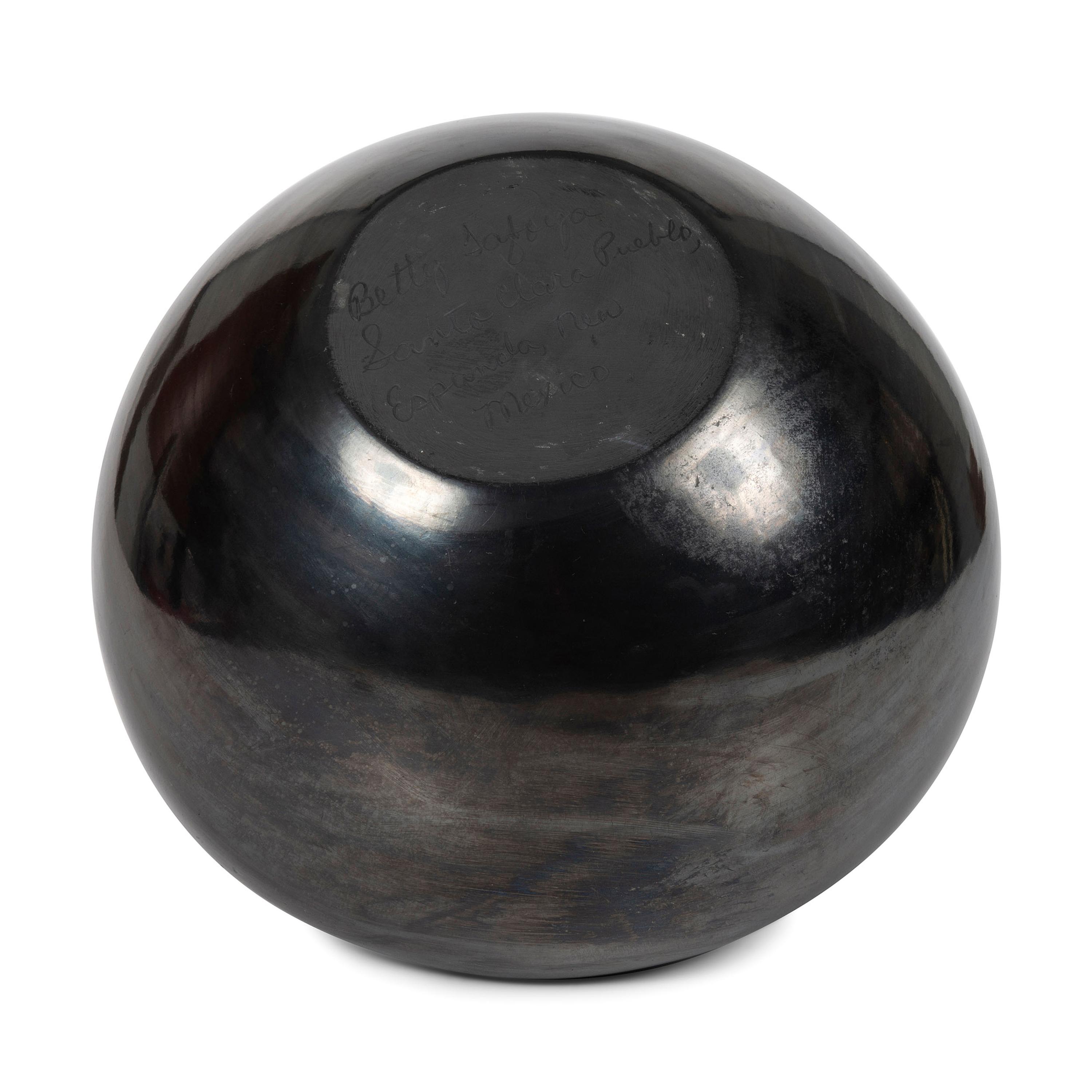 Carved Blackware Jar, with Greek Key Motif