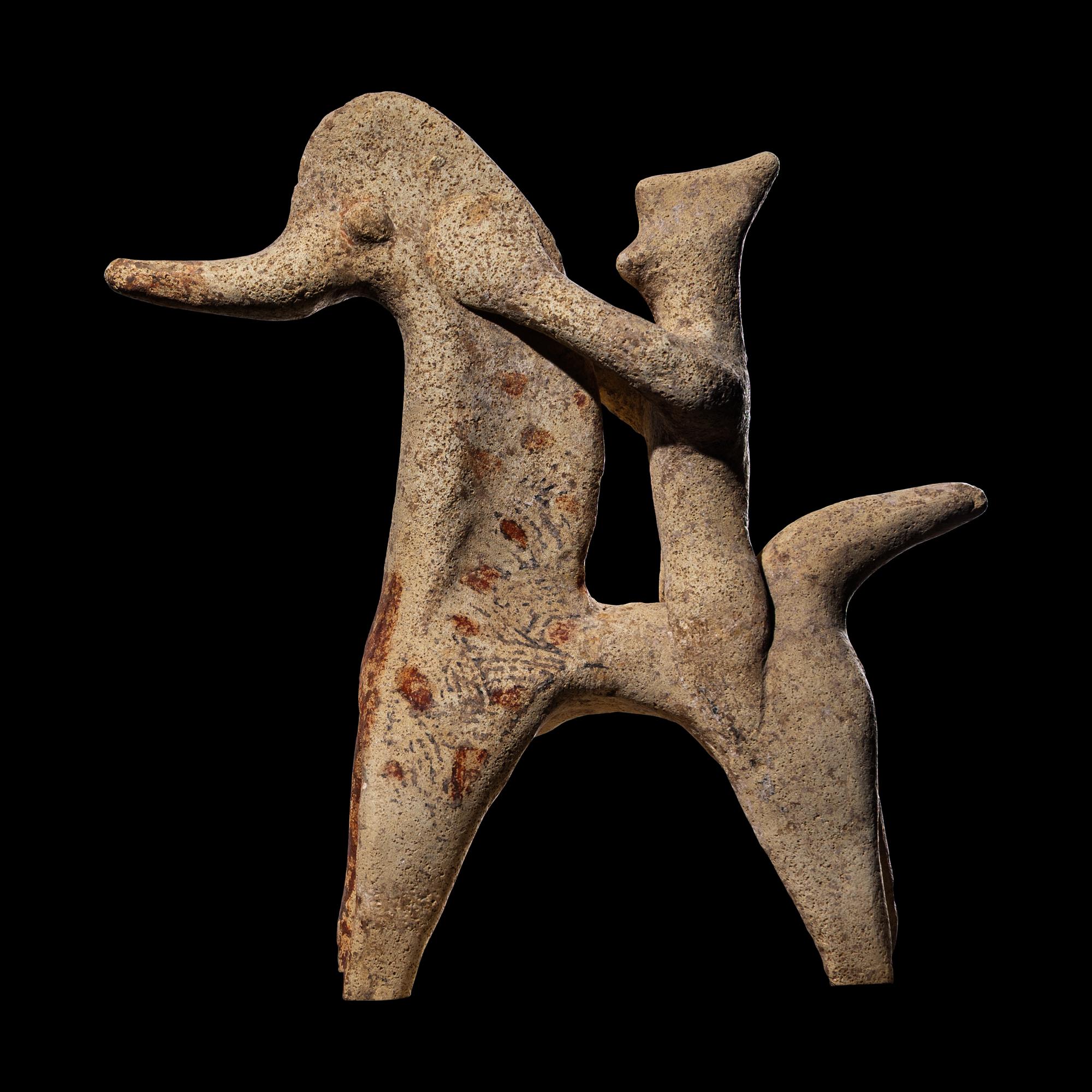 A Boeotian Terracotta Horse and Rider
