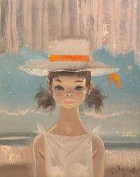 Girl in Hat with Pigtails
