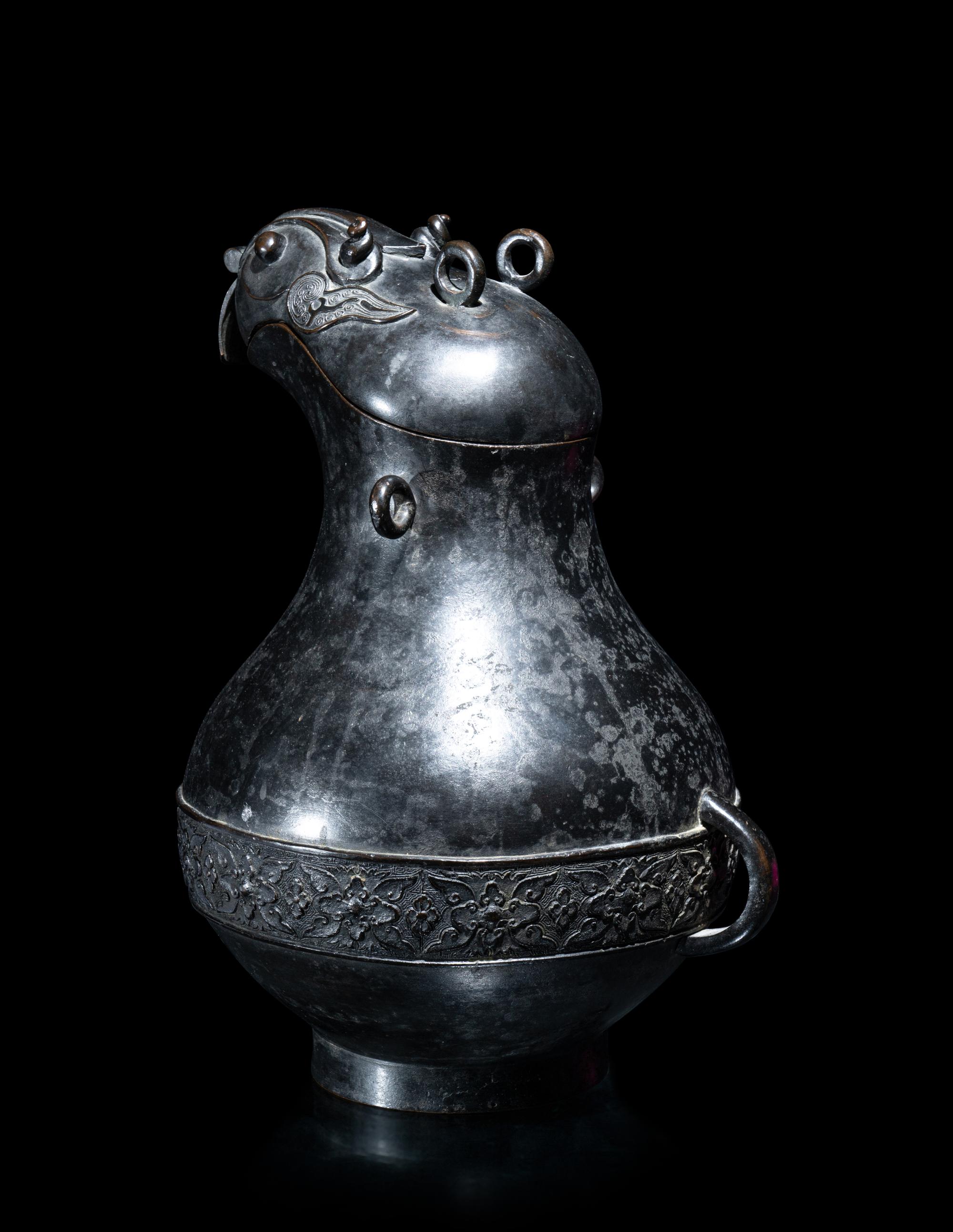 A Chinese Archaistic Bronze Animal-Form Wine Vessel