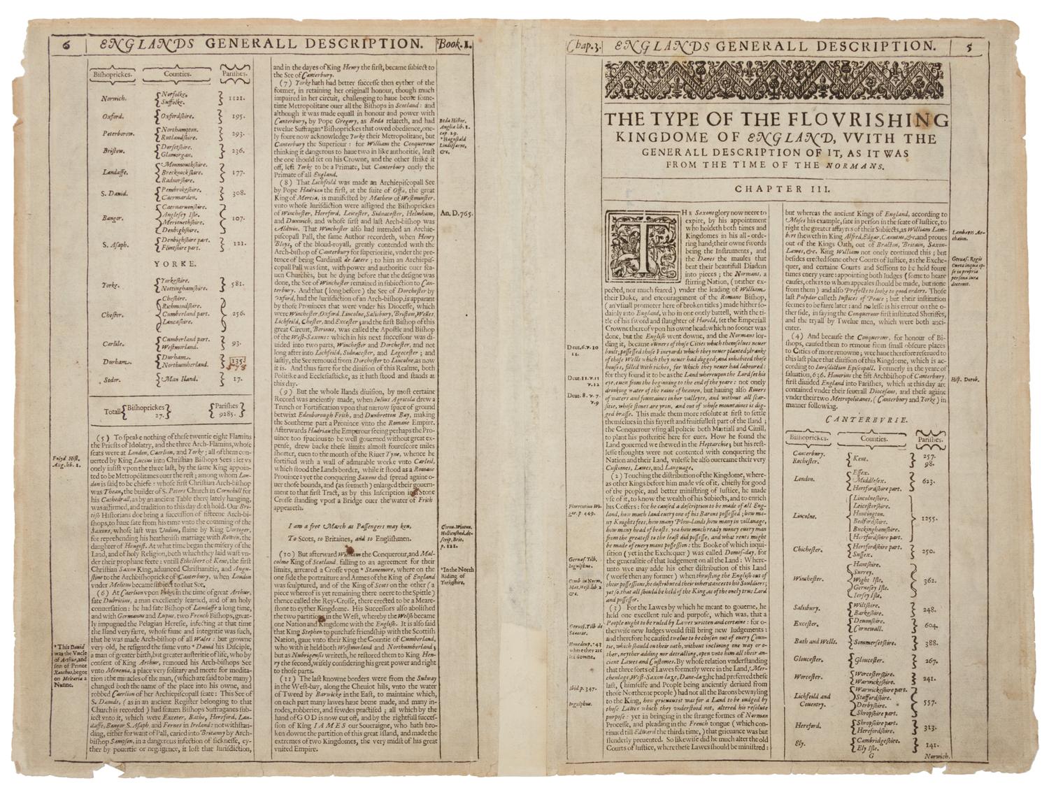 SPEED, John (1552-1629). The Kingdome of England. [London]: G. Humble, ca 1632.