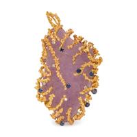 GEMSTONE AND DIAMOND PENDANT/BROOCH