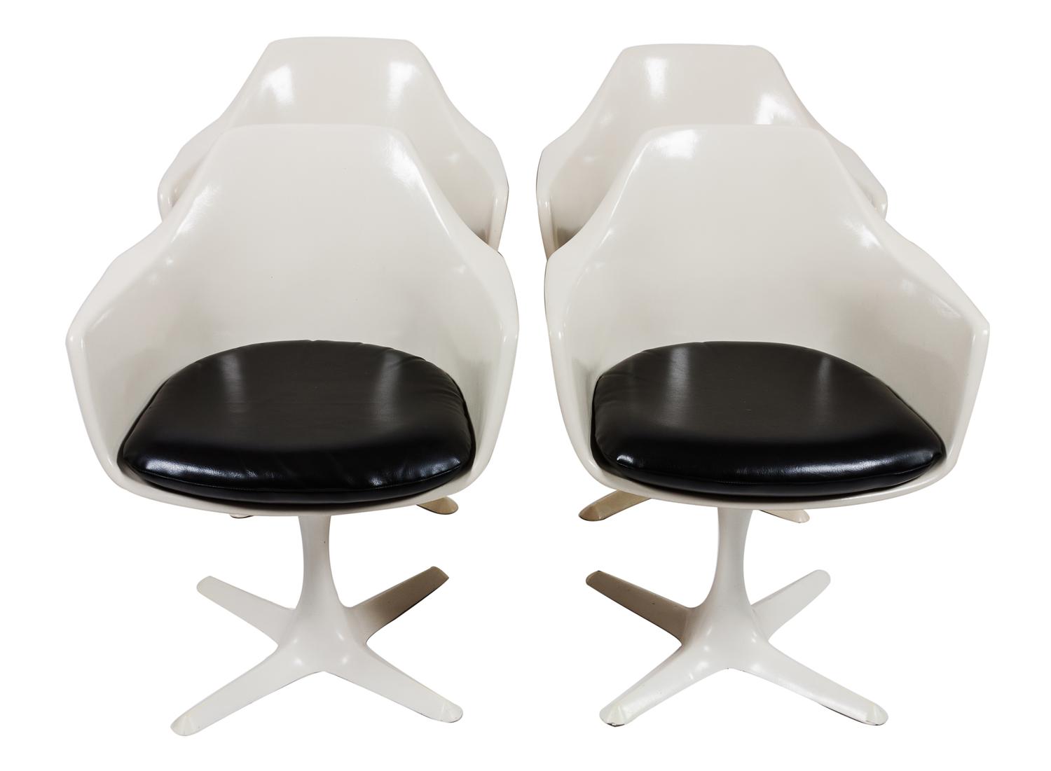 Style of Eero Saarinen, BURKE, a set of four Tulip style chairs