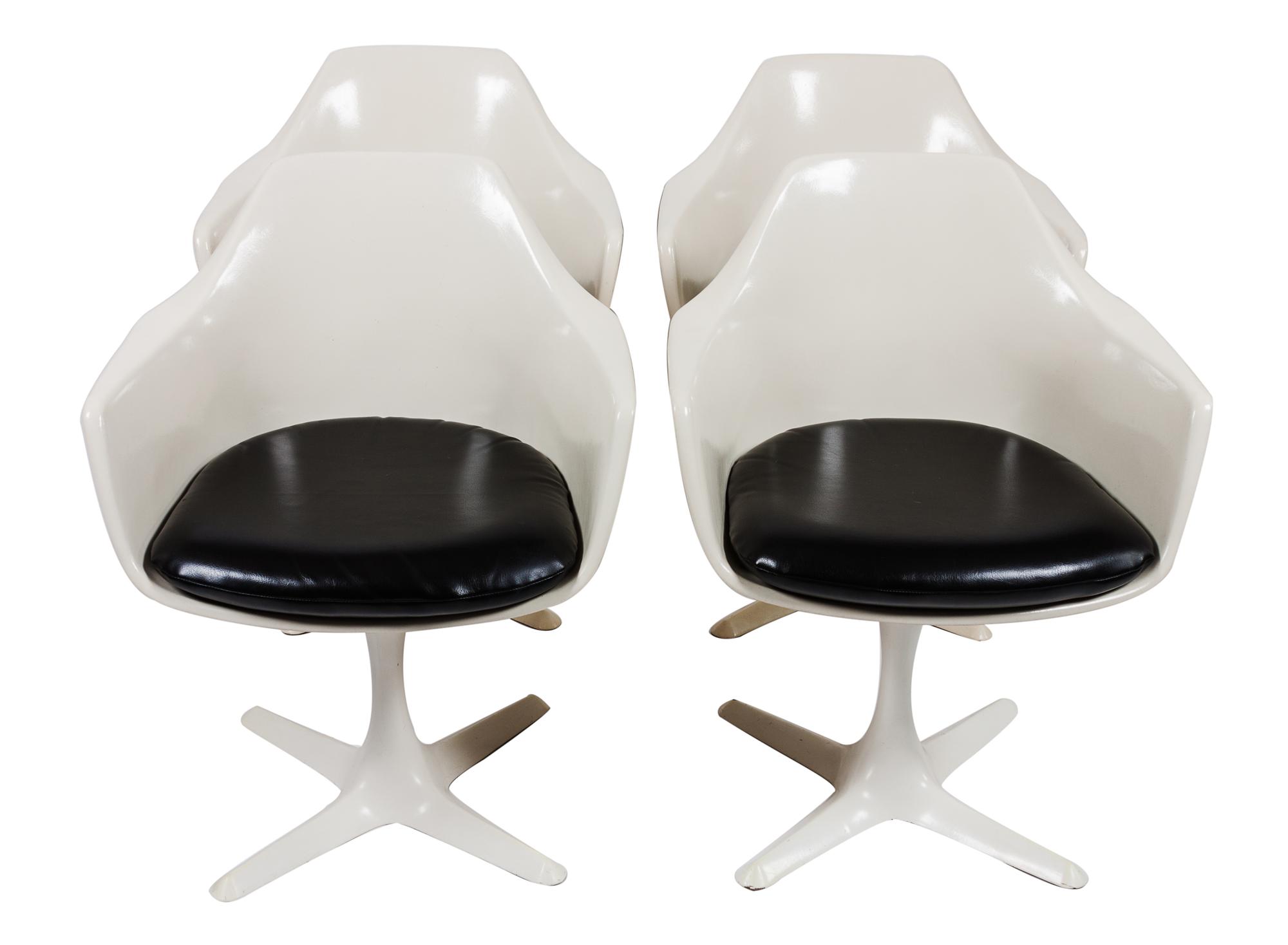 Style of Eero Saarinen, BURKE, a set of four Tulip style chairs