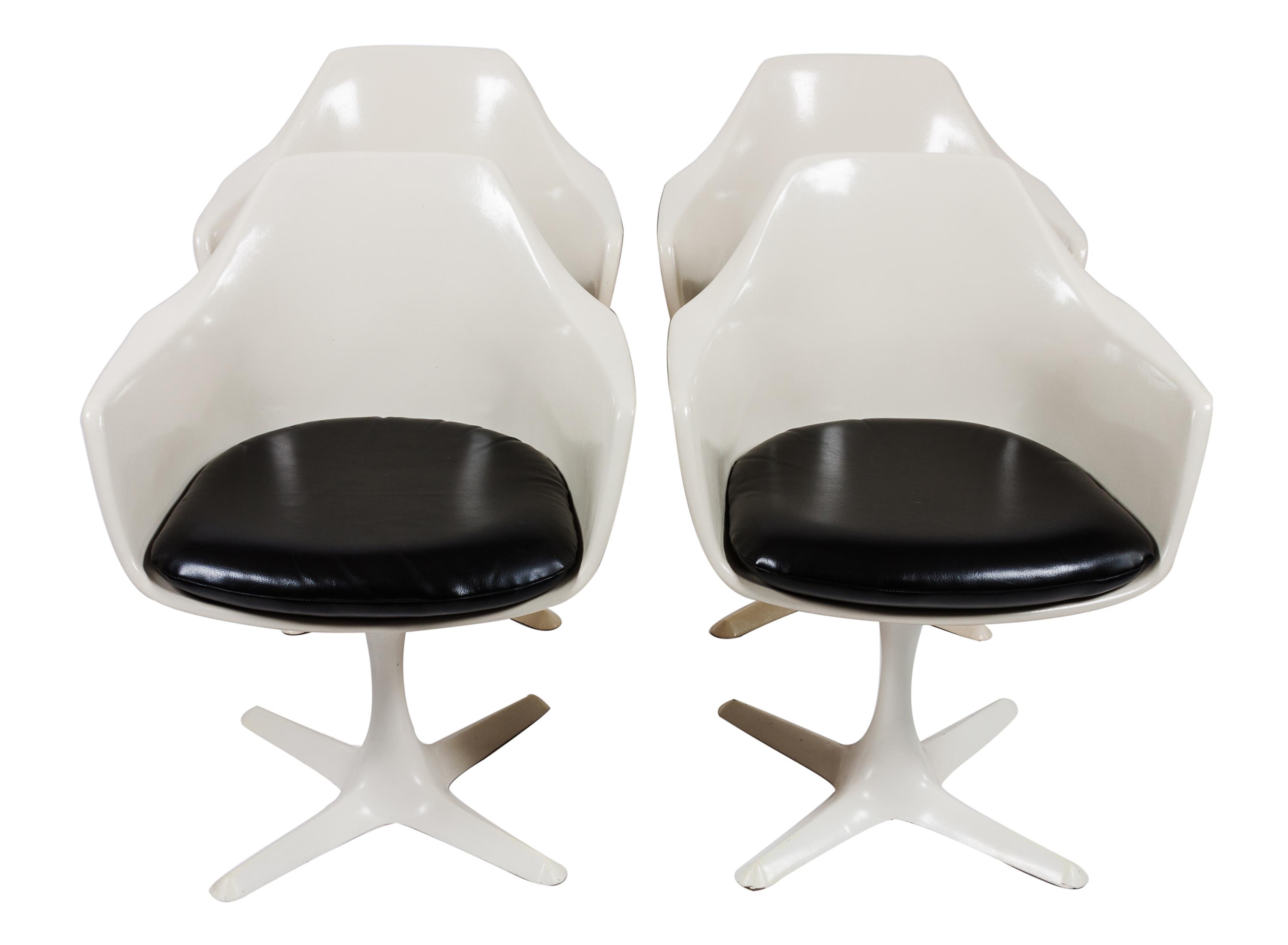 Style of Eero Saarinen, BURKE, a set of four Tulip style chairs