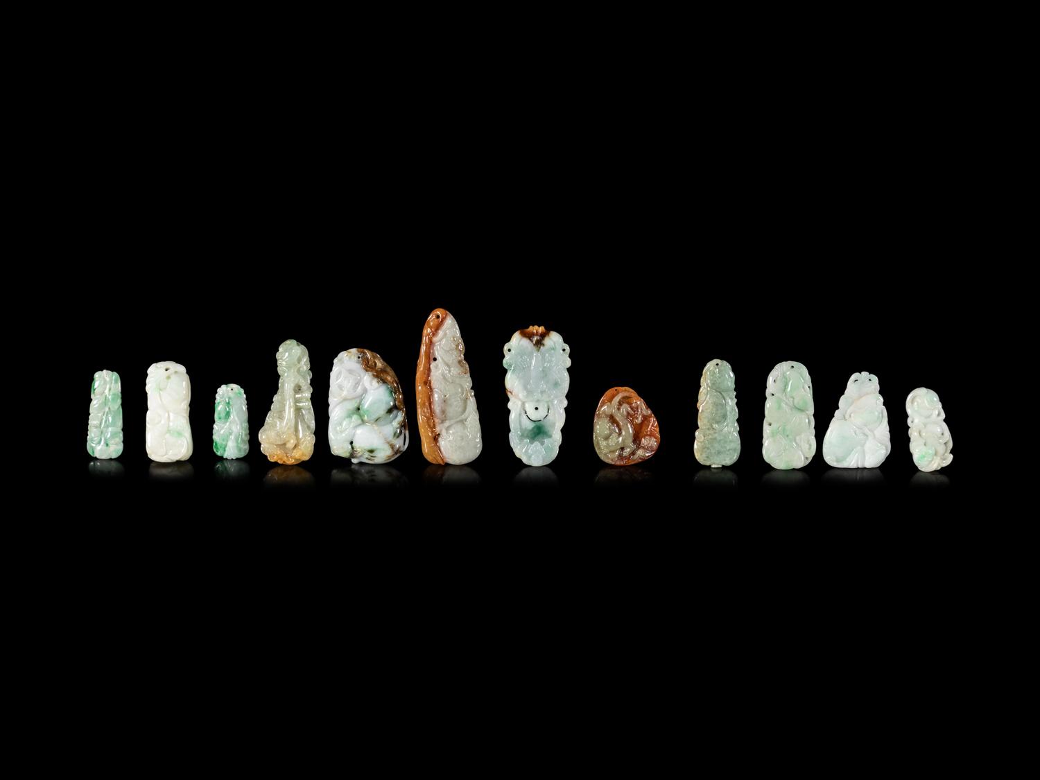 Twenty Chinese Jadeite Pendants
