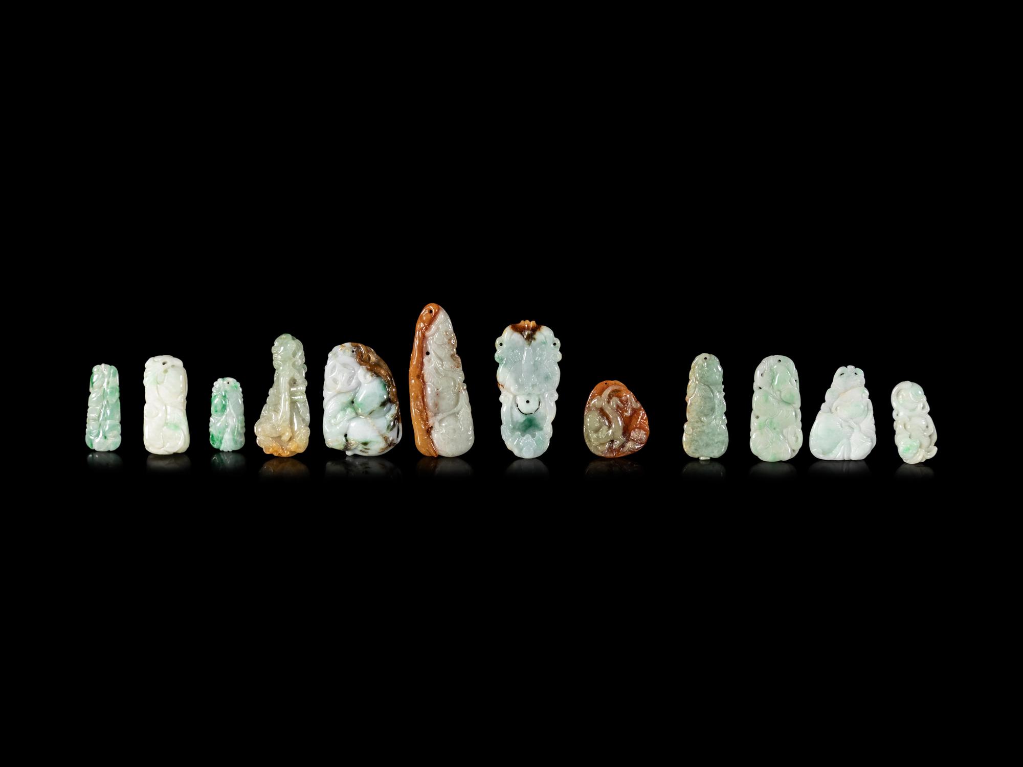 Twenty Chinese Jadeite Pendants