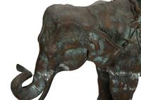 A Pair of Maitland-Smith Cast Metal Elephant-Form Table Lamps