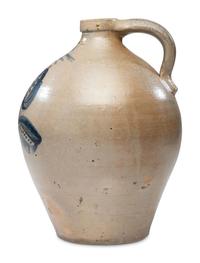 A Rare Thurston and Clemmer Three-Gallon Cobalt Decorated Stoneware Jug