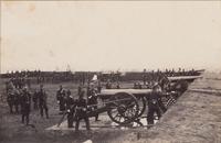 [CIVIL WAR]. [BRADY, Mathew (1822-1896), photographer]. Large format photograph of 1st Connecticut Artillery at Fort Richardson, Arlington, VA. Ca 1861.