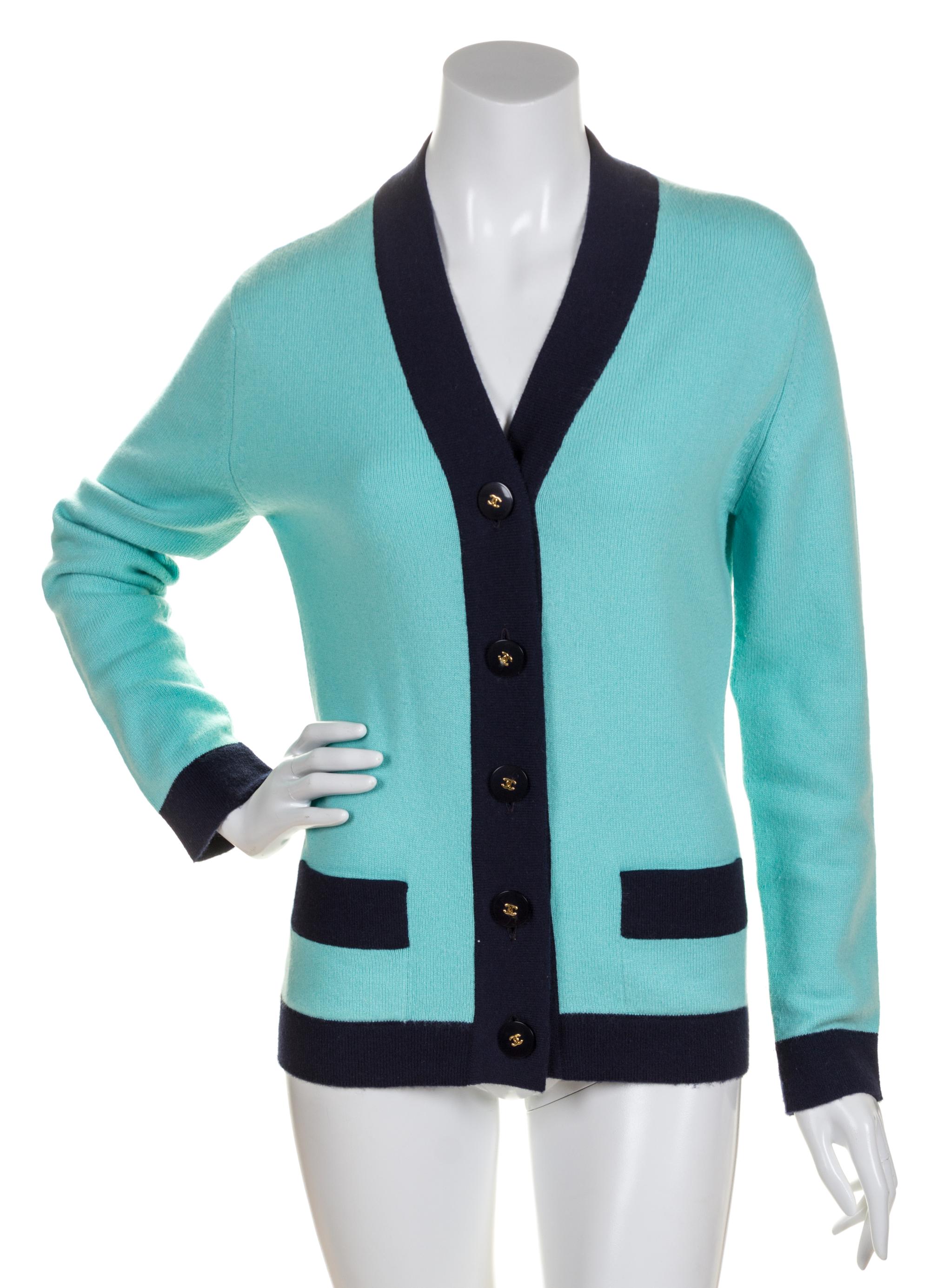 A Pair of Chanel Cashmere Cardigans, Size 42.