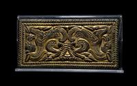 An Ordos Gilt-Bronze Plaque with Mythological Creatures