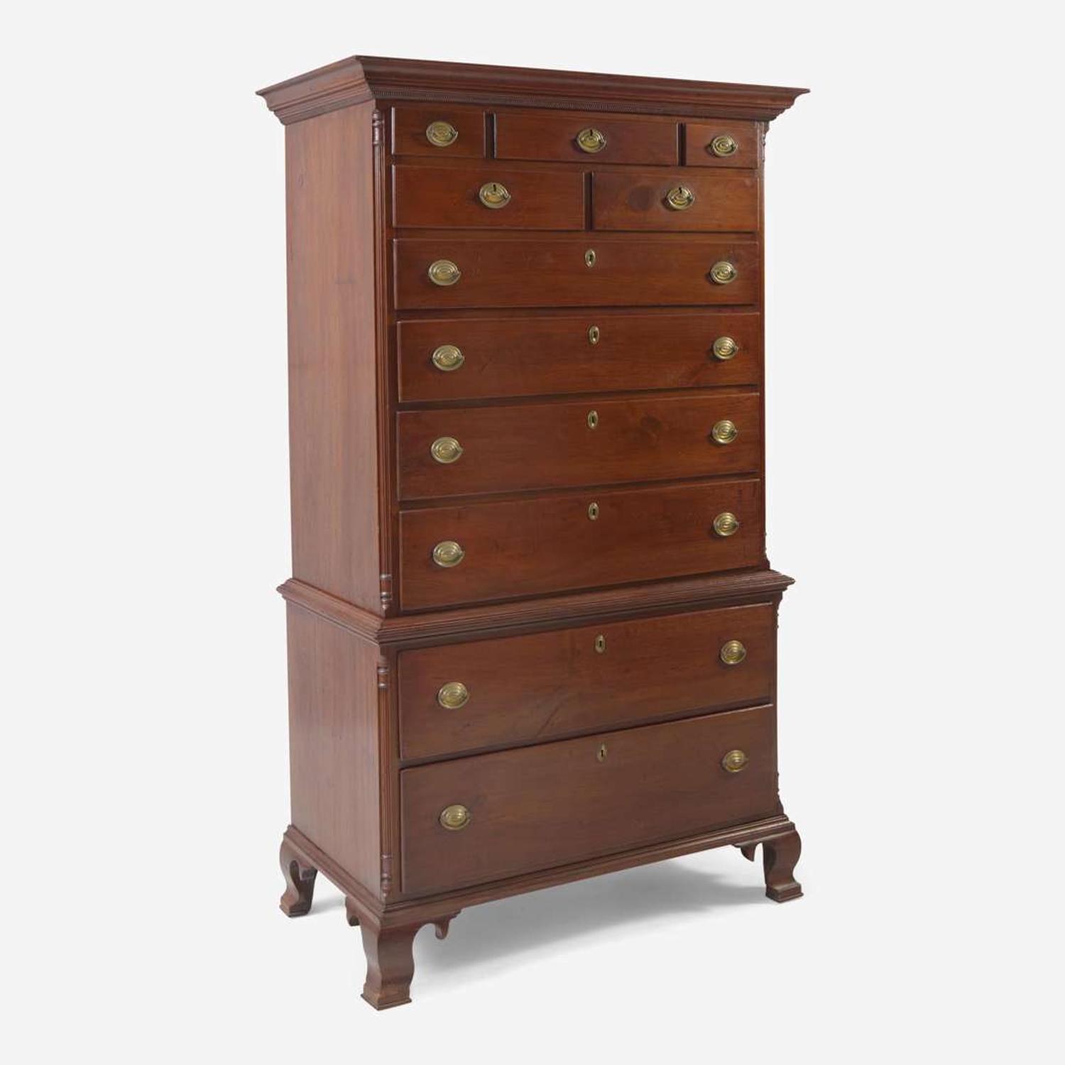 A Chippendale carved walnut chest-on-chest Philadelphia, PA, circa 1770