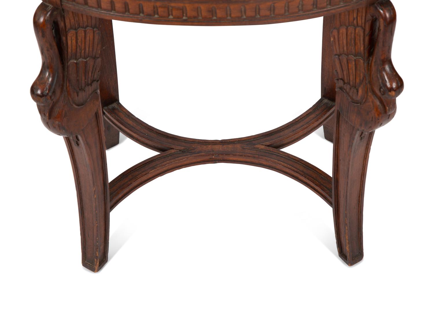 A Louis XVI Style Marble Top Oval Side Table