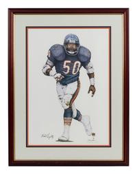 A Group of Seven Chicago Bears Artworks Formerly Displayed at Mike Ditka’s Restaurant