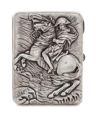 A Russian Silver Cigarette Case, Mark of Konstantin Skvortsov, Moscow, late 19th/early 20th century, the case depicting Napoleon Crossi
