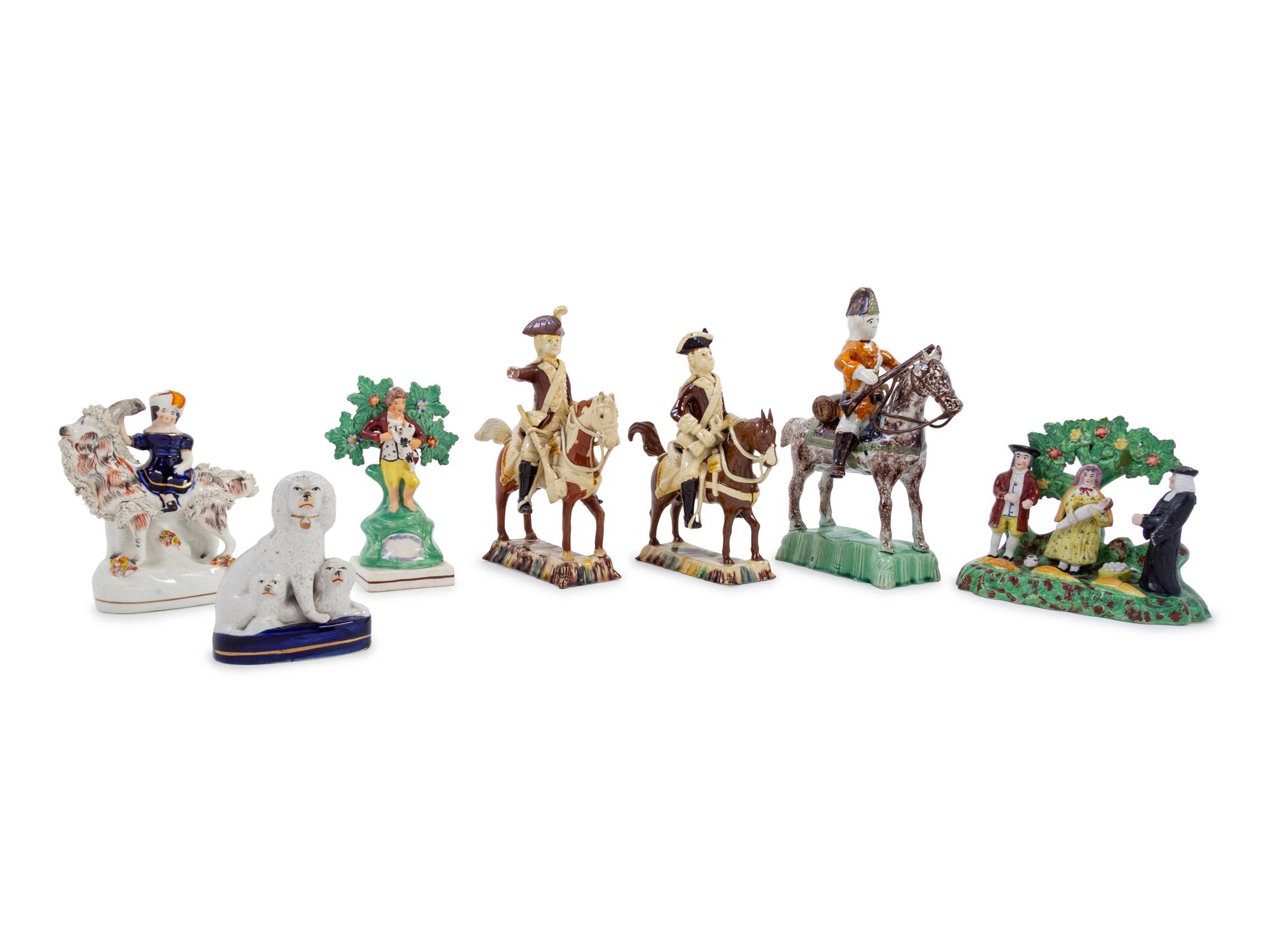 Seven Staffordshire Figural Groups