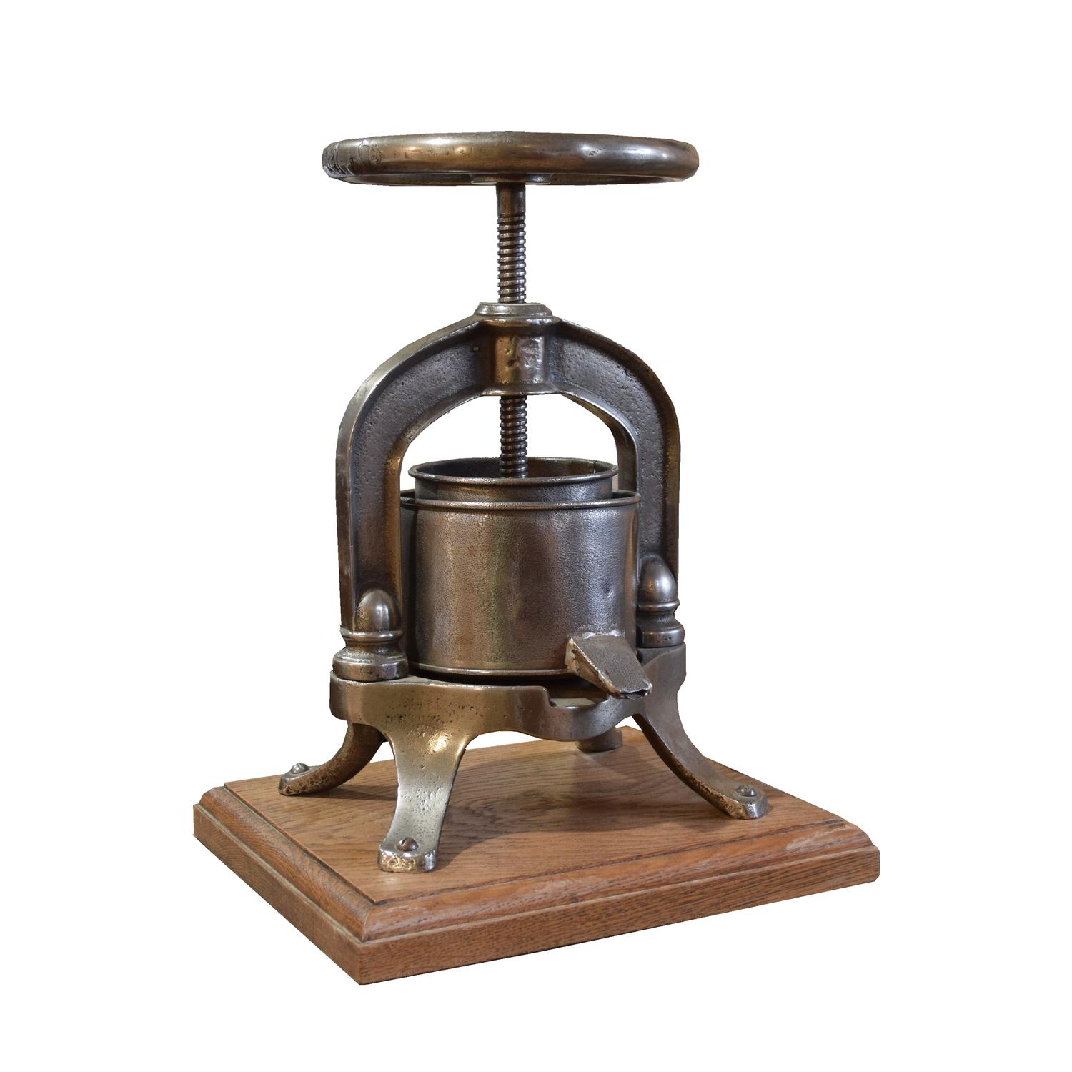 An Iron Food Press 11.5" W x 9.5" D x 16.5" H — France, 19th Century