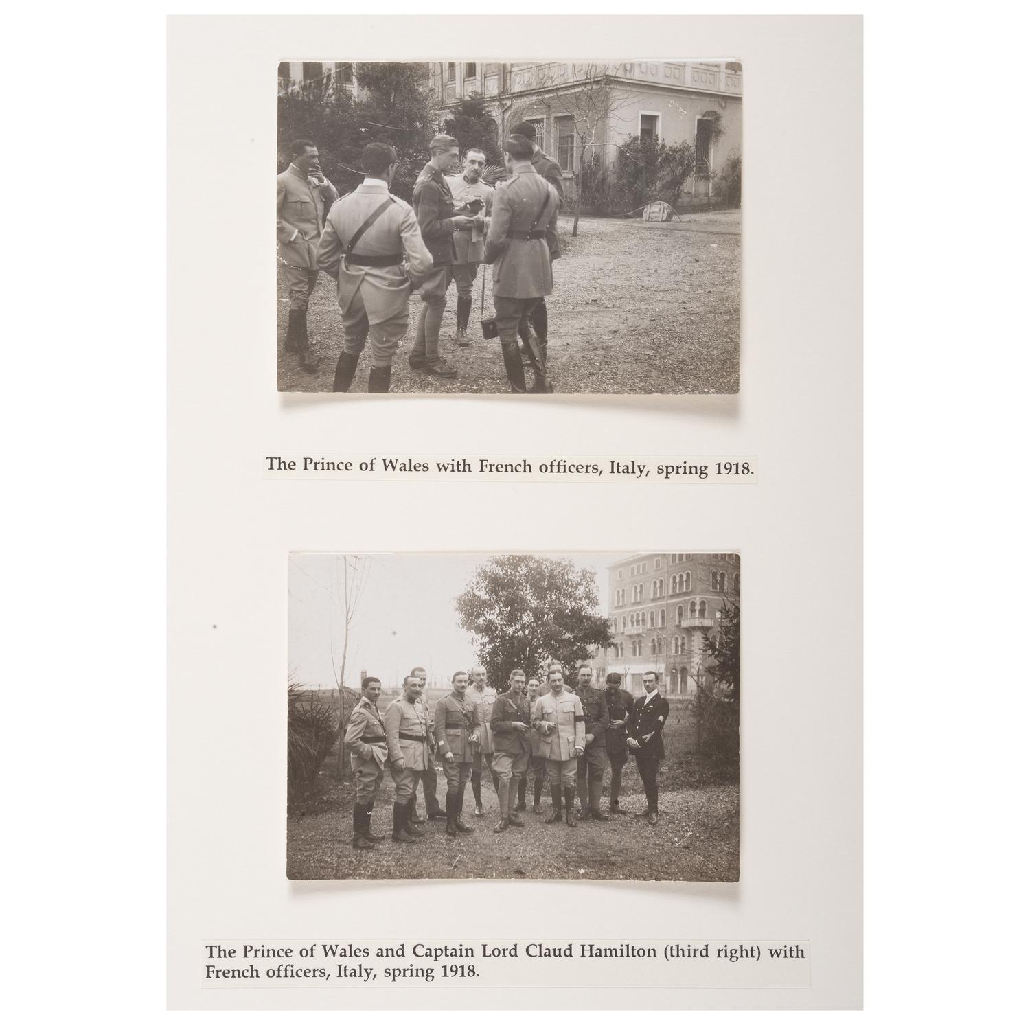 Prince of Wales Tour of Italy, 1918, Collection of 18 Photographs, Plus