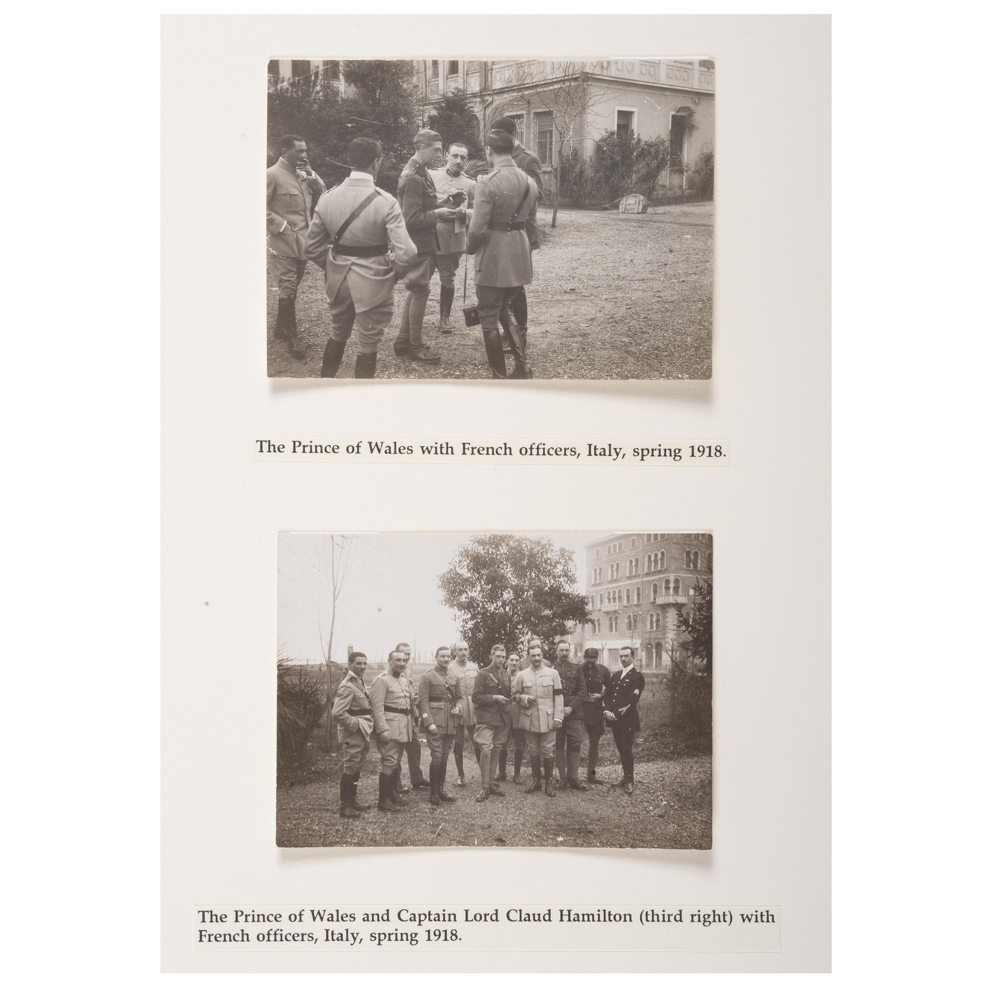 Prince of Wales Tour of Italy, 1918, Collection of 18 Photographs, Plus
