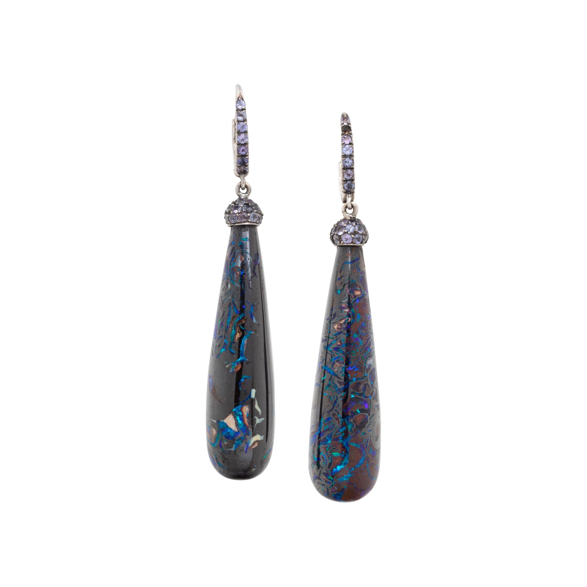 MATRIX OPAL AND IOLITE EARRINGS