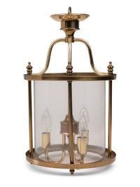 A Brass Three-Light Hall Lantern