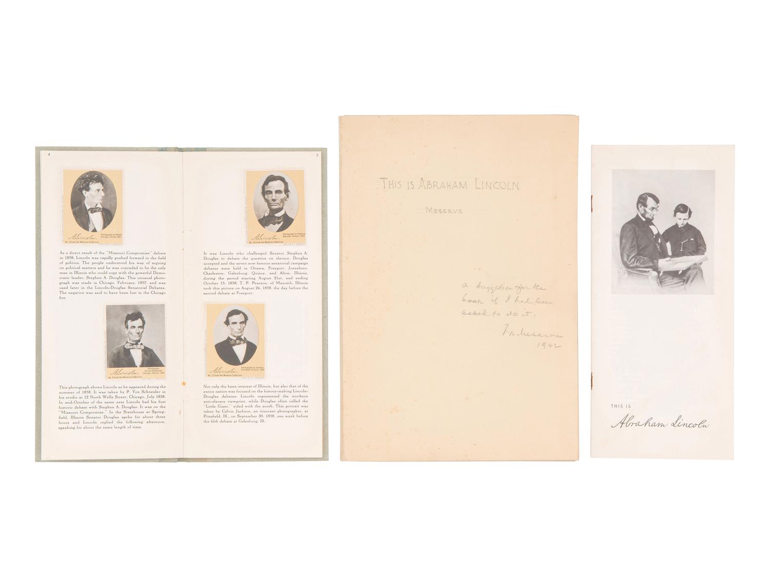 [LINCOLNIANA]. Archive rel. to Frederick H. Meserve, collector of Lincoln & Civil War photography.