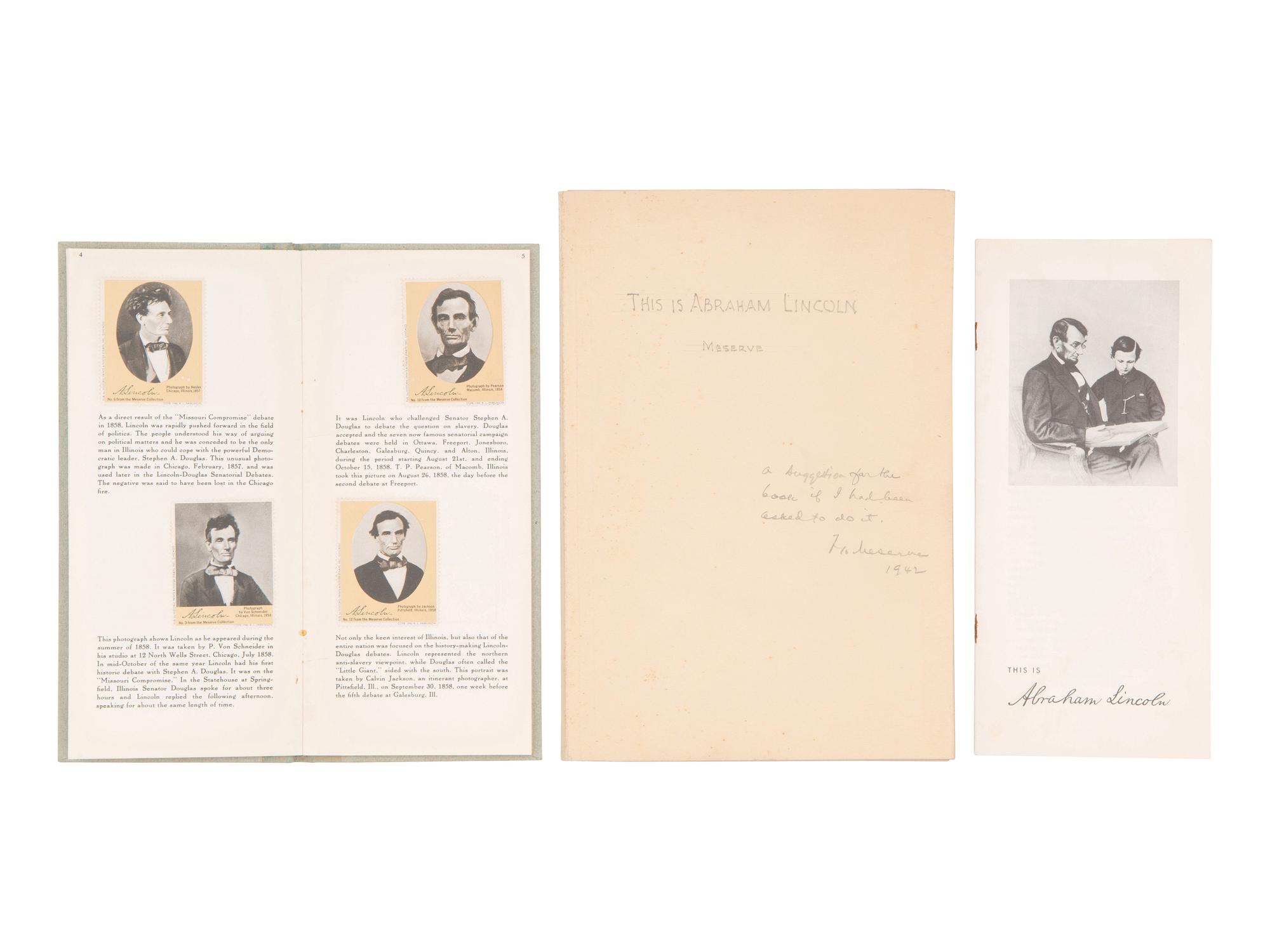 [LINCOLNIANA]. Archive rel. to Frederick H. Meserve, collector of Lincoln & Civil War photography.