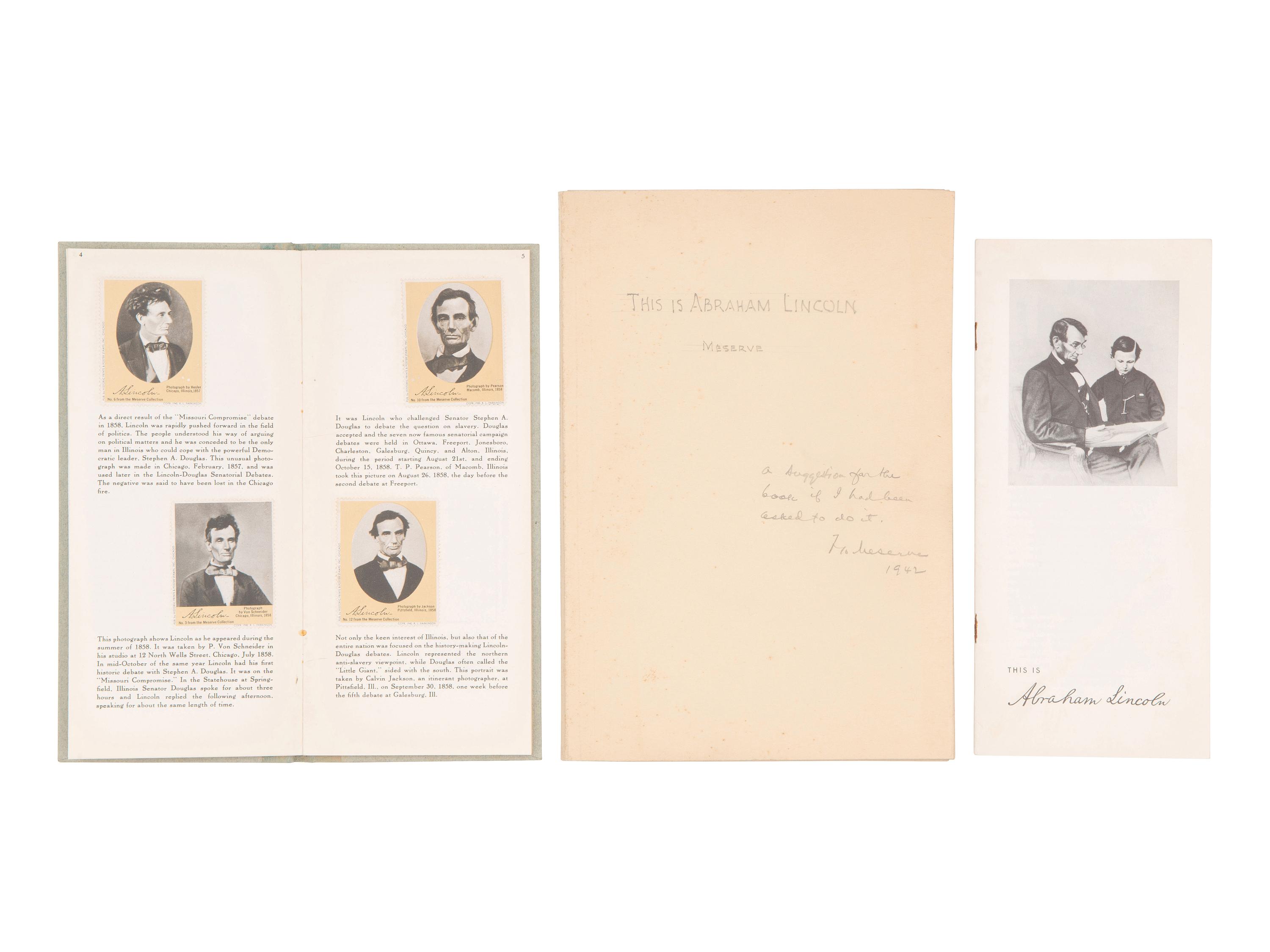 [LINCOLNIANA]. Archive rel. to Frederick H. Meserve, collector of Lincoln & Civil War photography.