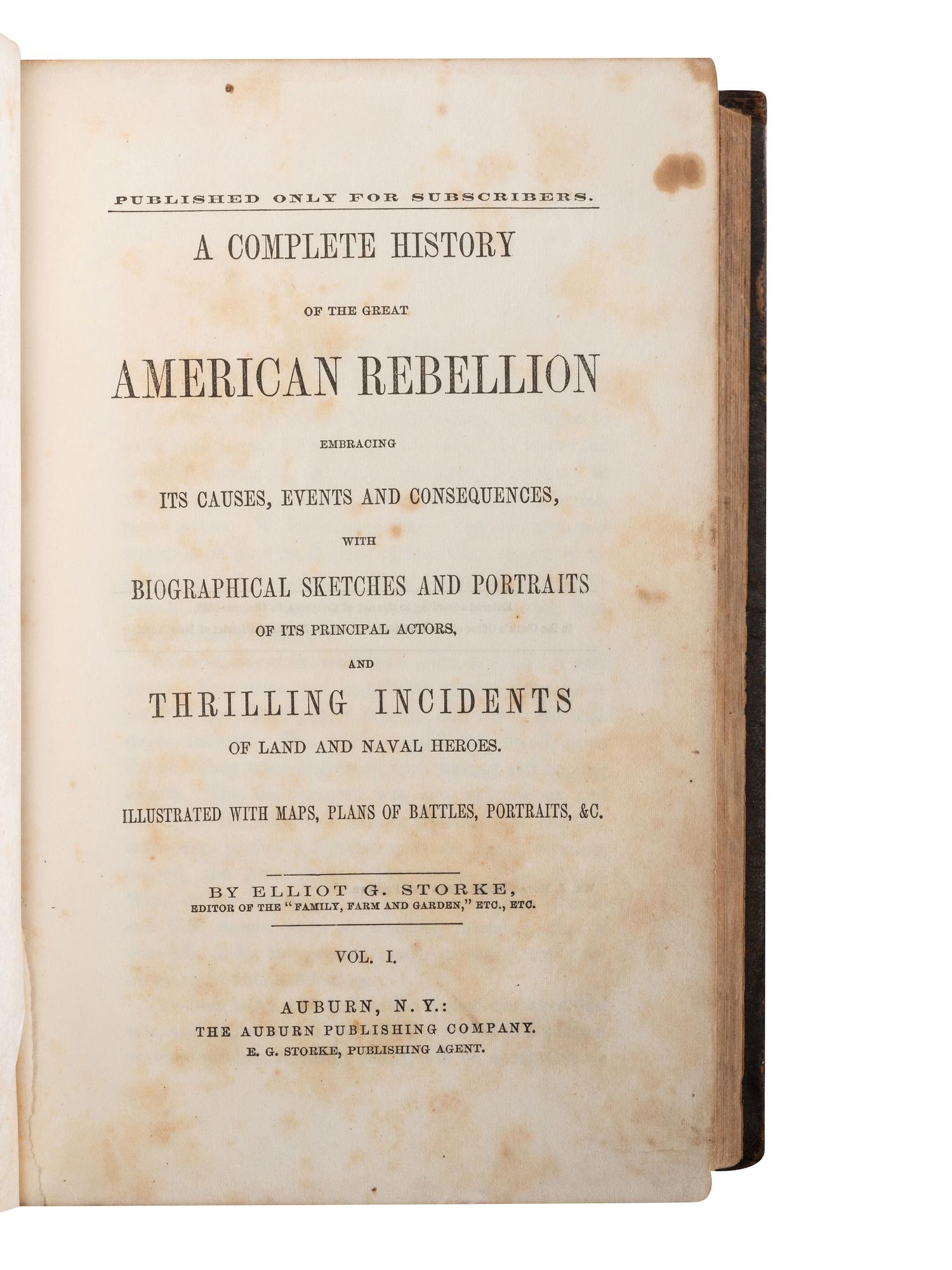 [CIVIL WAR - BOOKS]. A group of period Civil War histories, comprising: