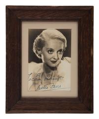 [HOLLYWOOD]. A group of 6 items highlighted by signed photographs of Bette Davis and Lon Cheney, Jr.