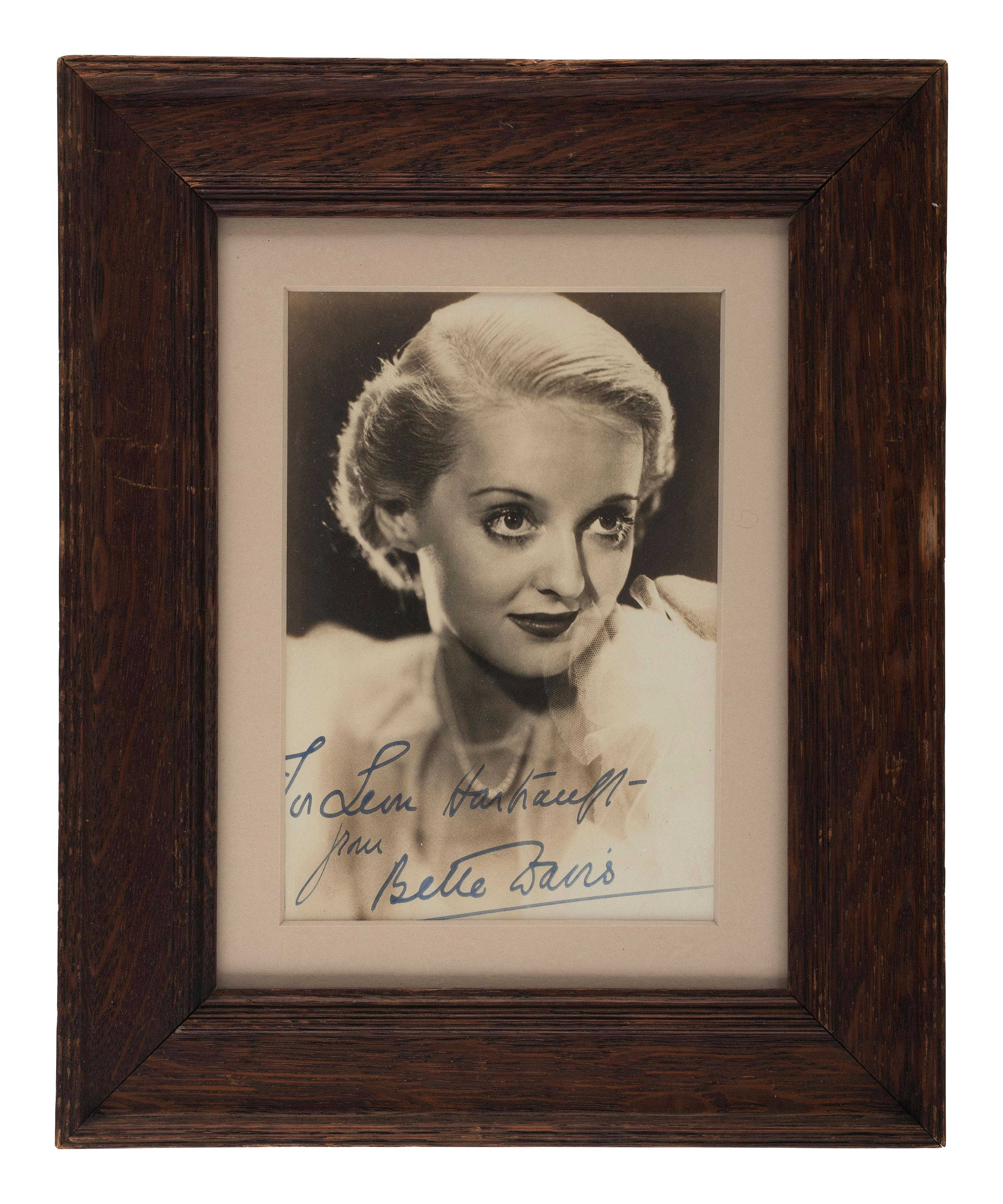 [HOLLYWOOD]. A group of 6 items highlighted by signed photographs of Bette Davis and Lon Cheney, Jr.