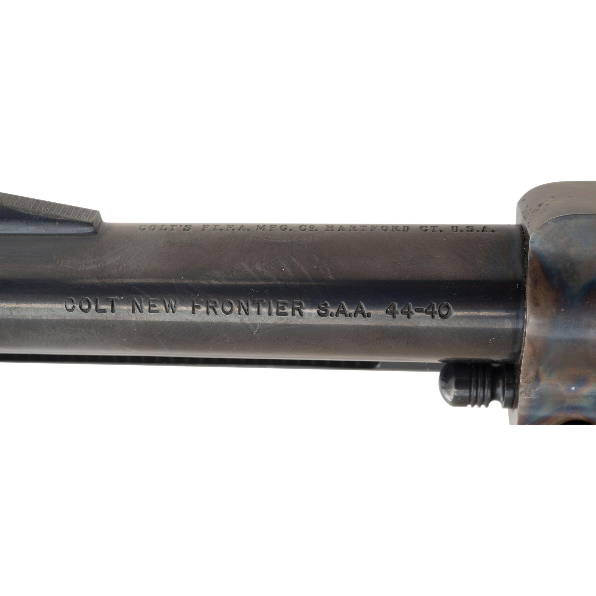 *Colt 4.75" Blued New Frontier Single Action Army Revolver in .44-40 with Original Box and Extra Grips