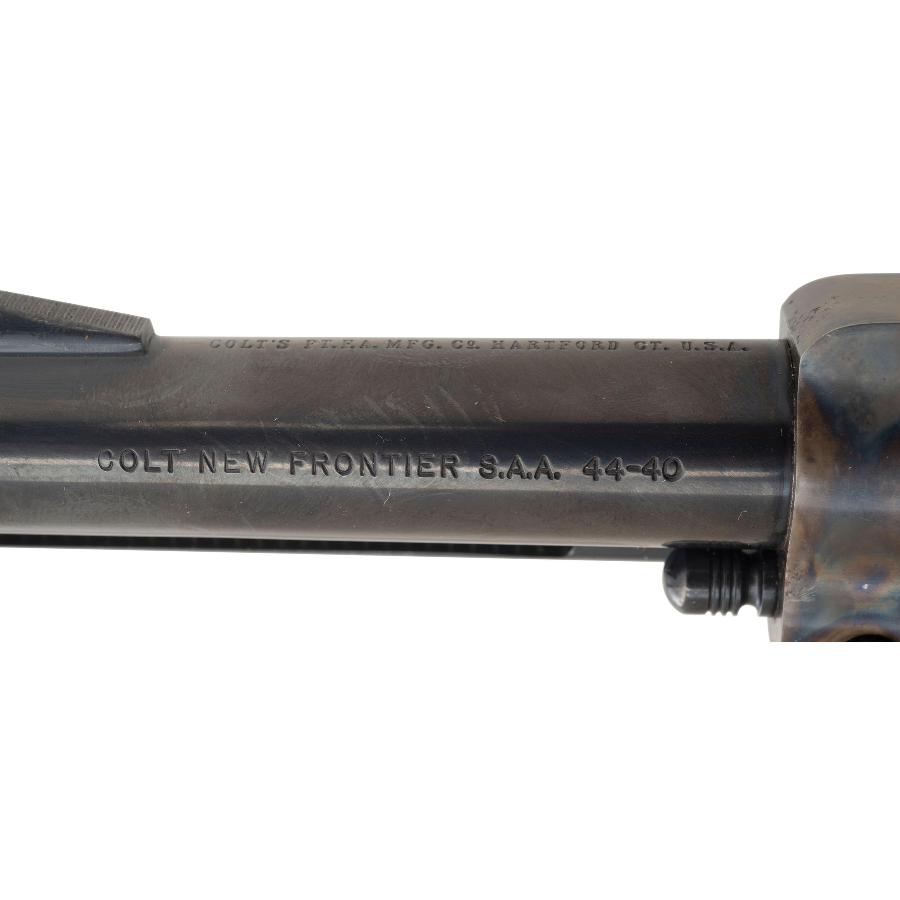 *Colt 4.75" Blued New Frontier Single Action Army Revolver in .44-40 with Original Box and Extra Grips