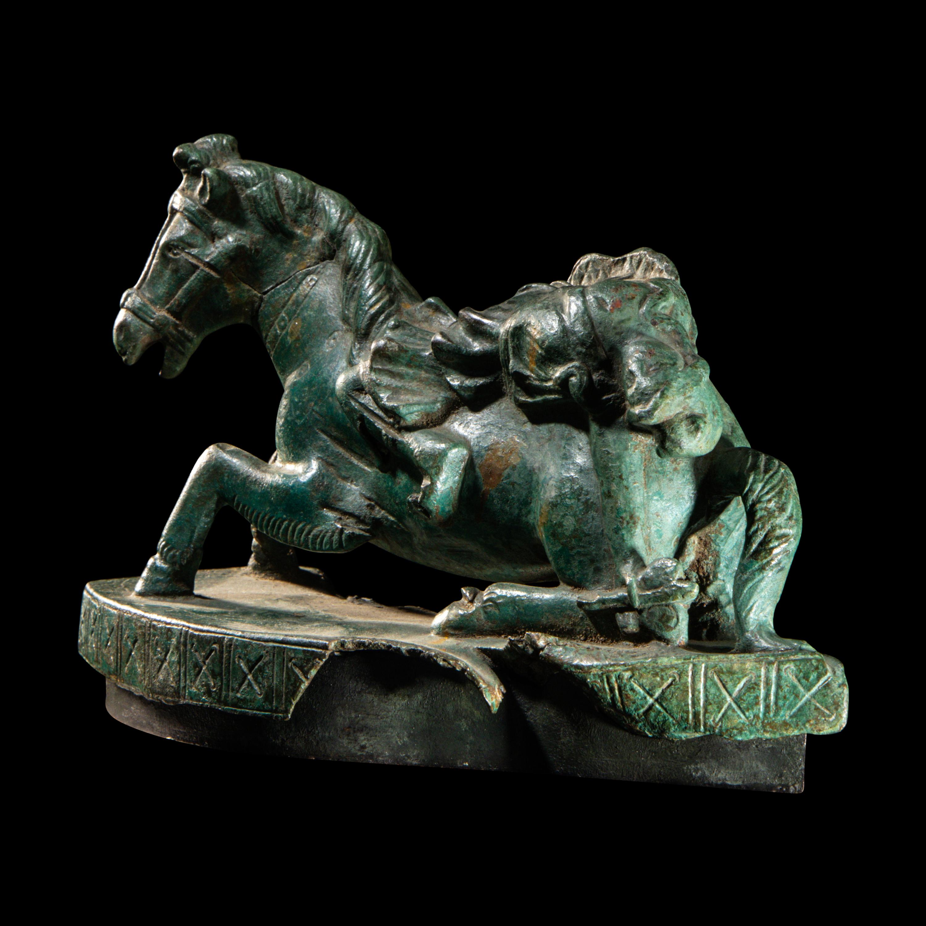 A Roman Bronze with a Slain Amazon on Horseback