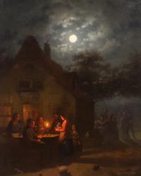 Attributed to Johann Mongels Culverhouse, (Dutch, 1820-1891), Candlelight Market
