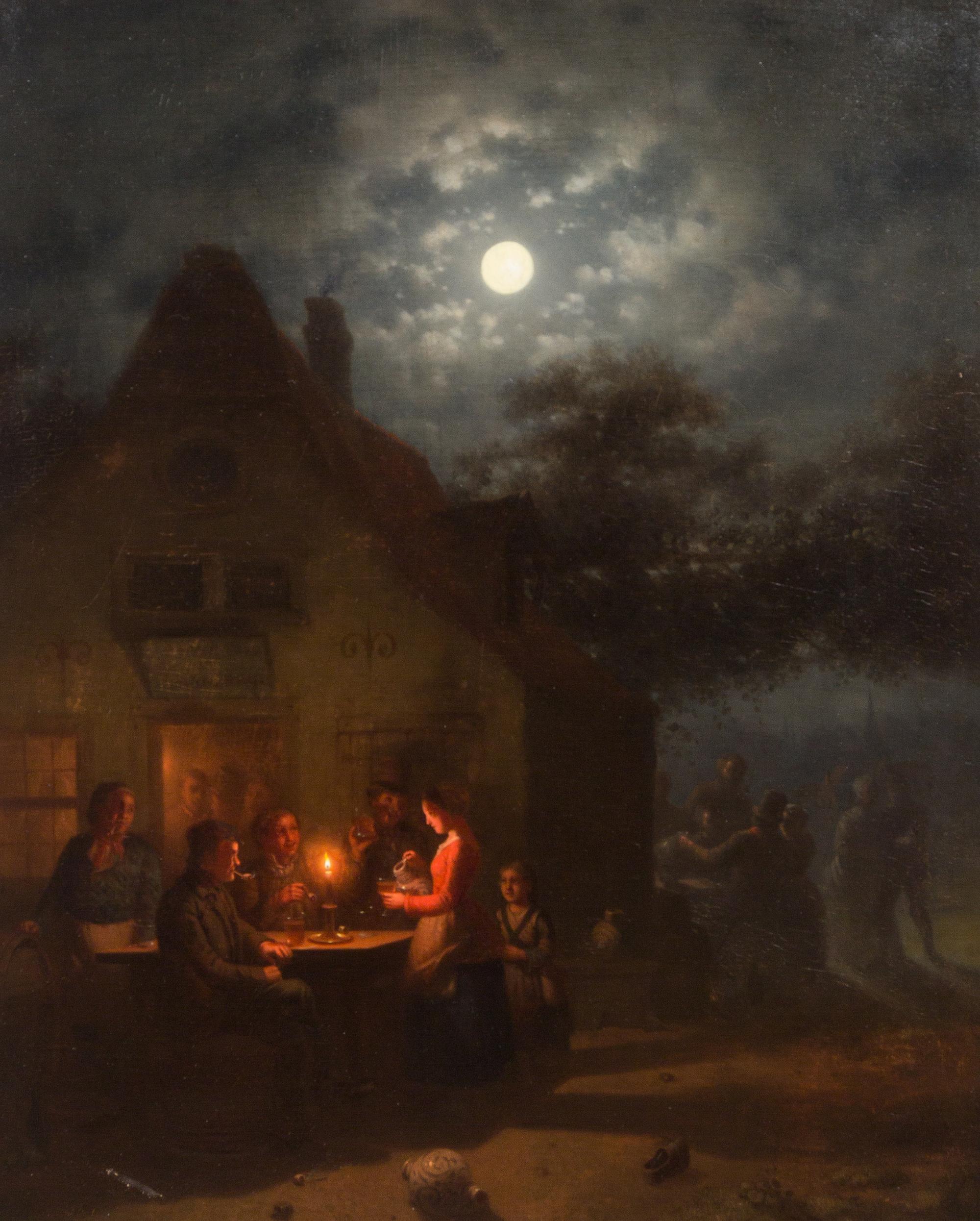 Attributed to Johann Mongels Culverhouse, (Dutch, 1820-1891), Candlelight Market