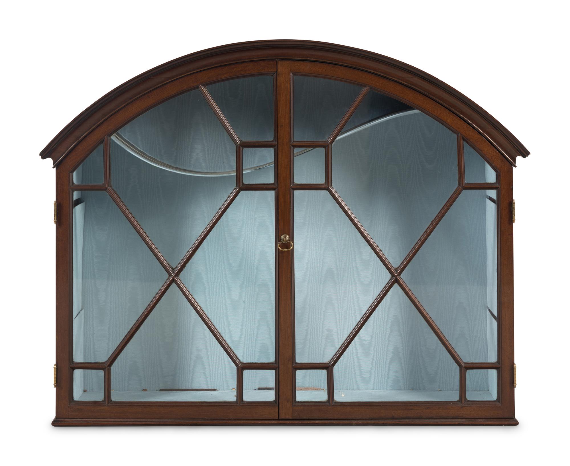 An English Mahogany Hanging Vitrine Cabinet