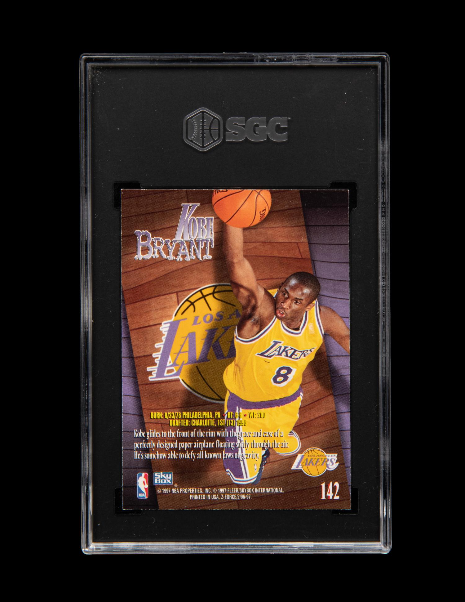 A Group of 1996-97 Skybox Z-Force Kobe Bryant Rookie Basketball Cards No. 142 (SGC 8.5 NM-MT+)