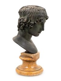 A Continental Bronze Head of Alexander After the Roman Antique