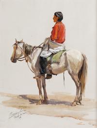 Indian on Horse, 1908