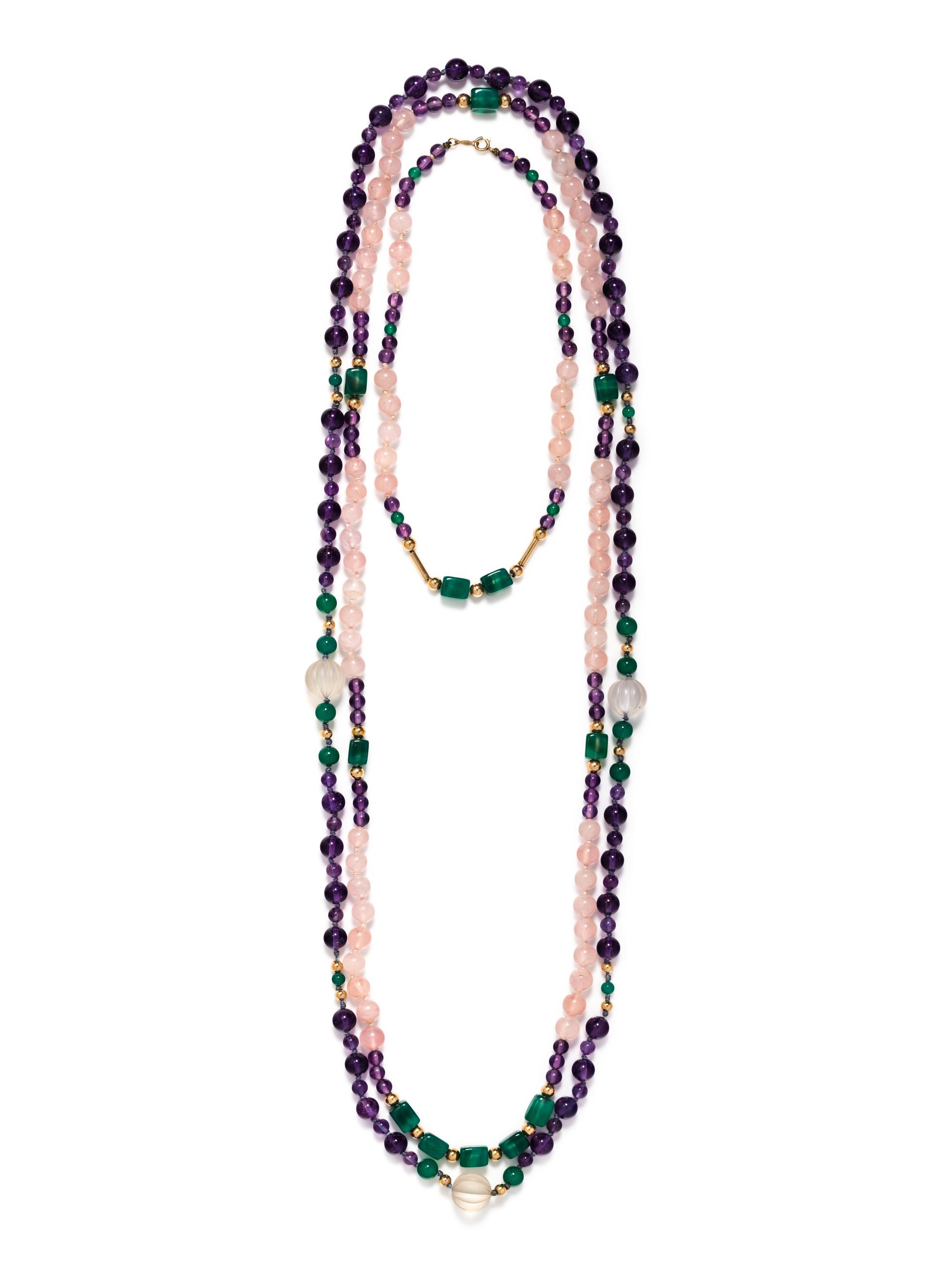 COLLECTION OF GEMSTONE BEAD NECKLACES