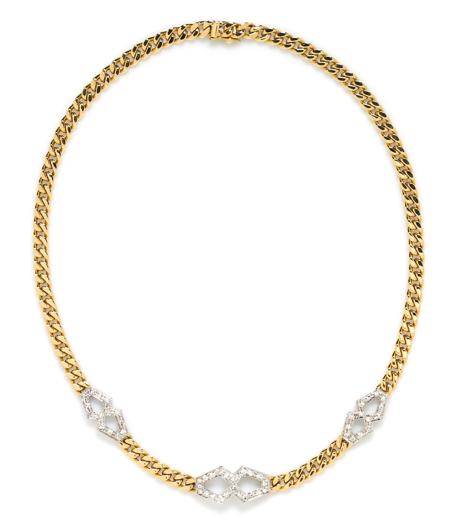 An 18 Karat Gold and Diamond Necklace, Gucci, 23.20 dwts.