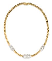 An 18 Karat Gold and Diamond Necklace, Gucci, 23.20 dwts.