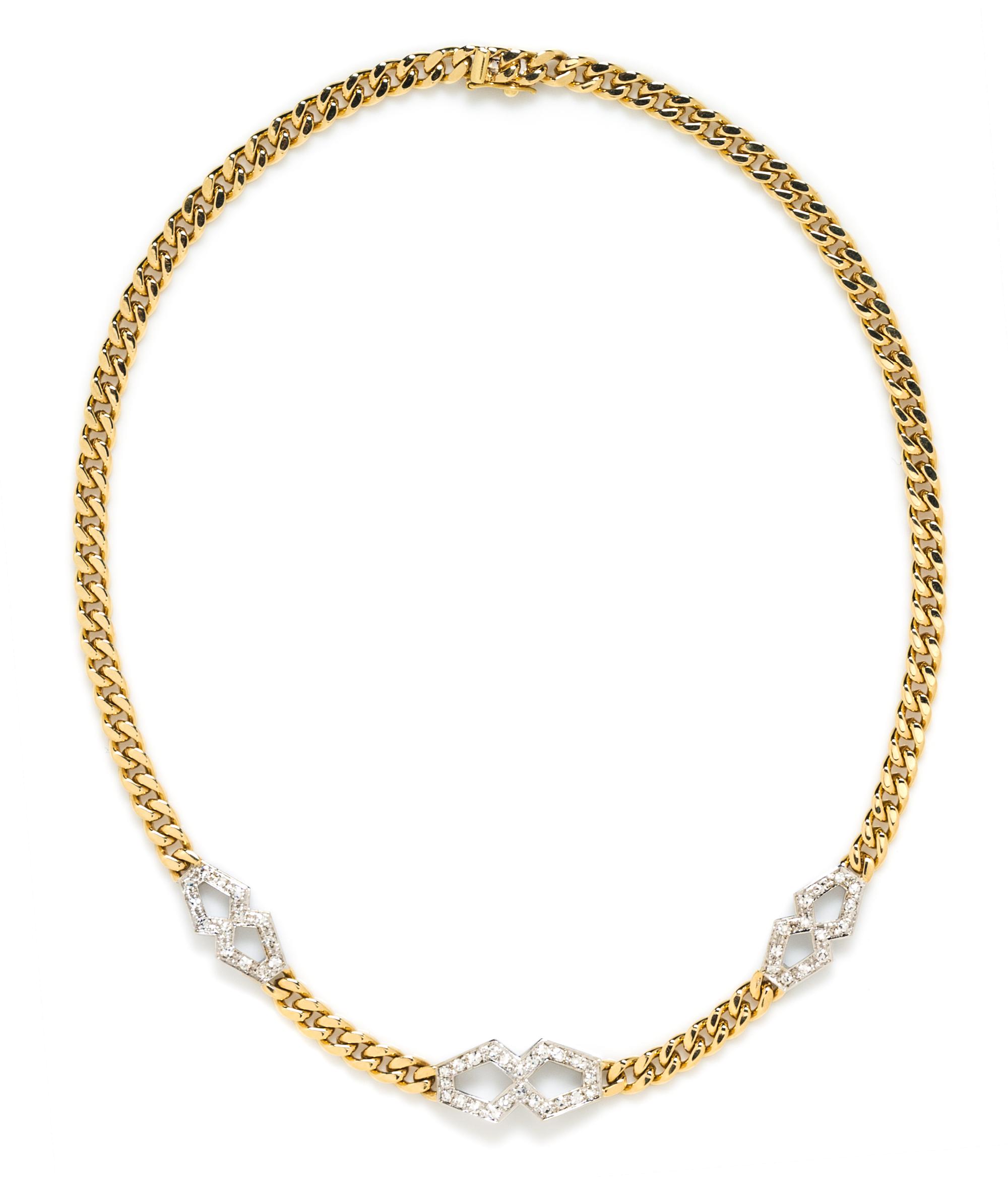 An 18 Karat Gold and Diamond Necklace, Gucci, 23.20 dwts.