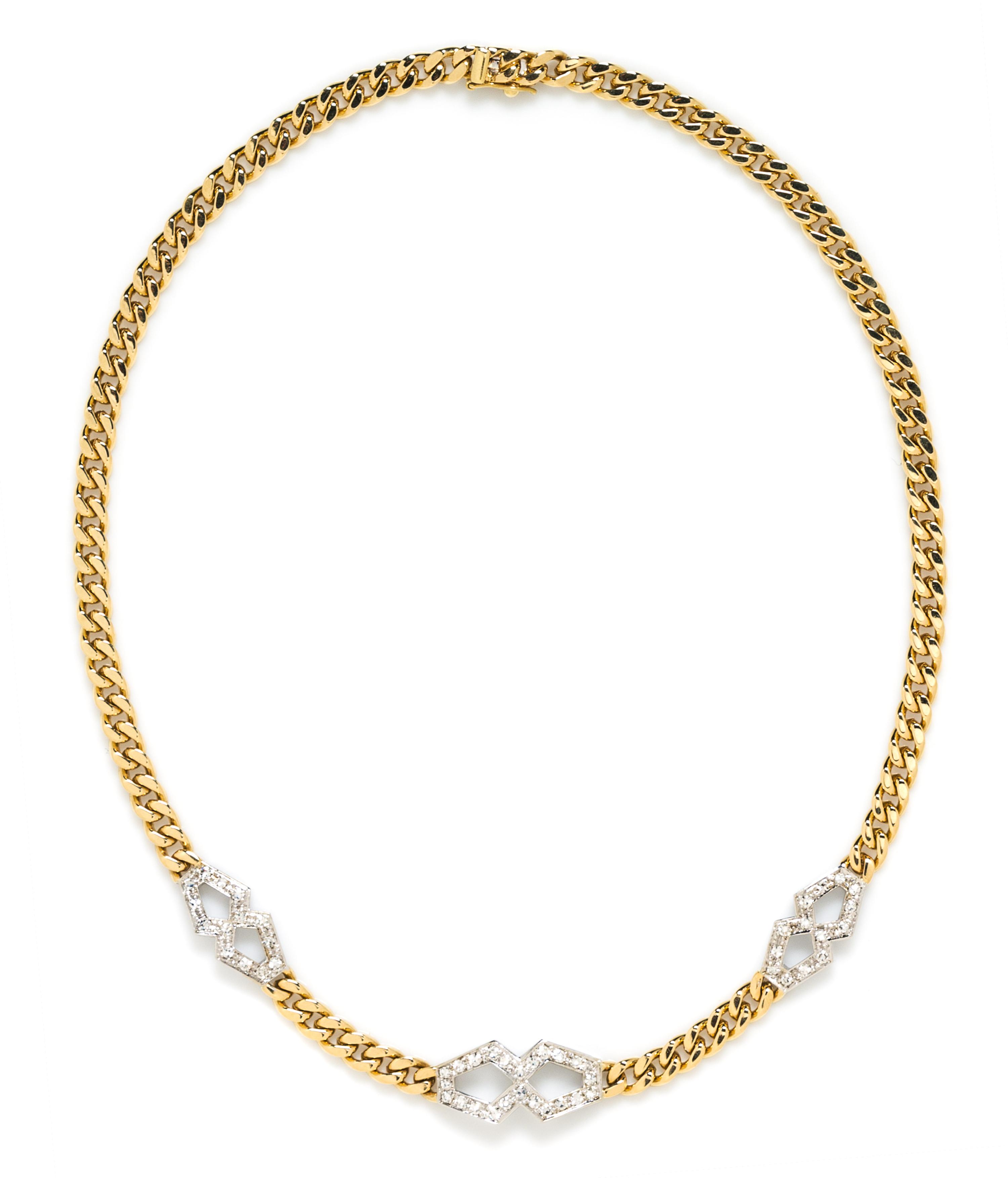 An 18 Karat Gold and Diamond Necklace, Gucci, 23.20 dwts.